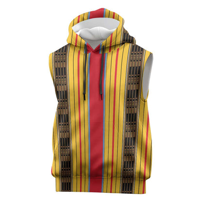 Eritrea Traditional Saho Mix Tilet Pattern Sleeveless Hoodie - African Pride