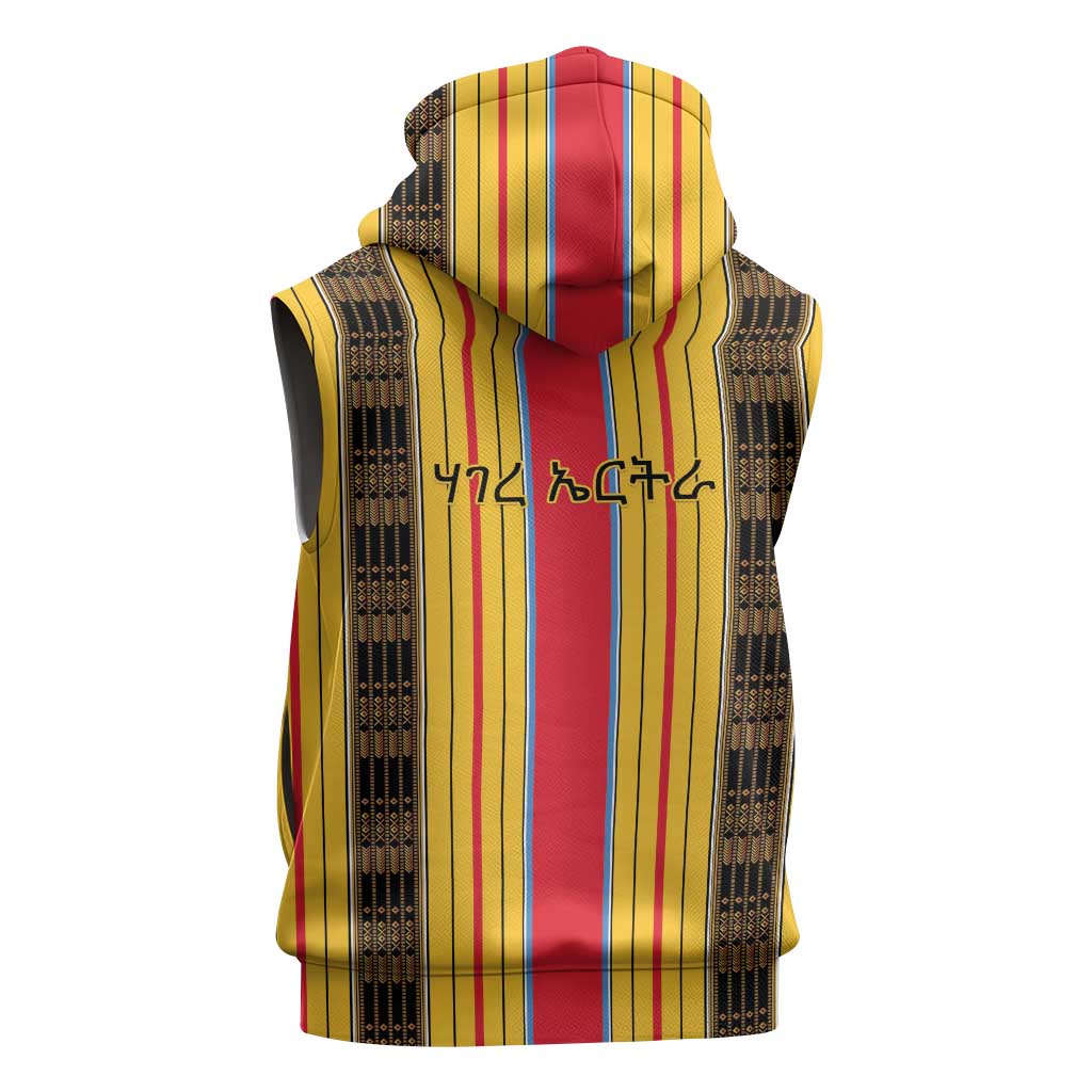 Eritrea Traditional Saho Mix Tilet Pattern Sleeveless Hoodie - African Pride