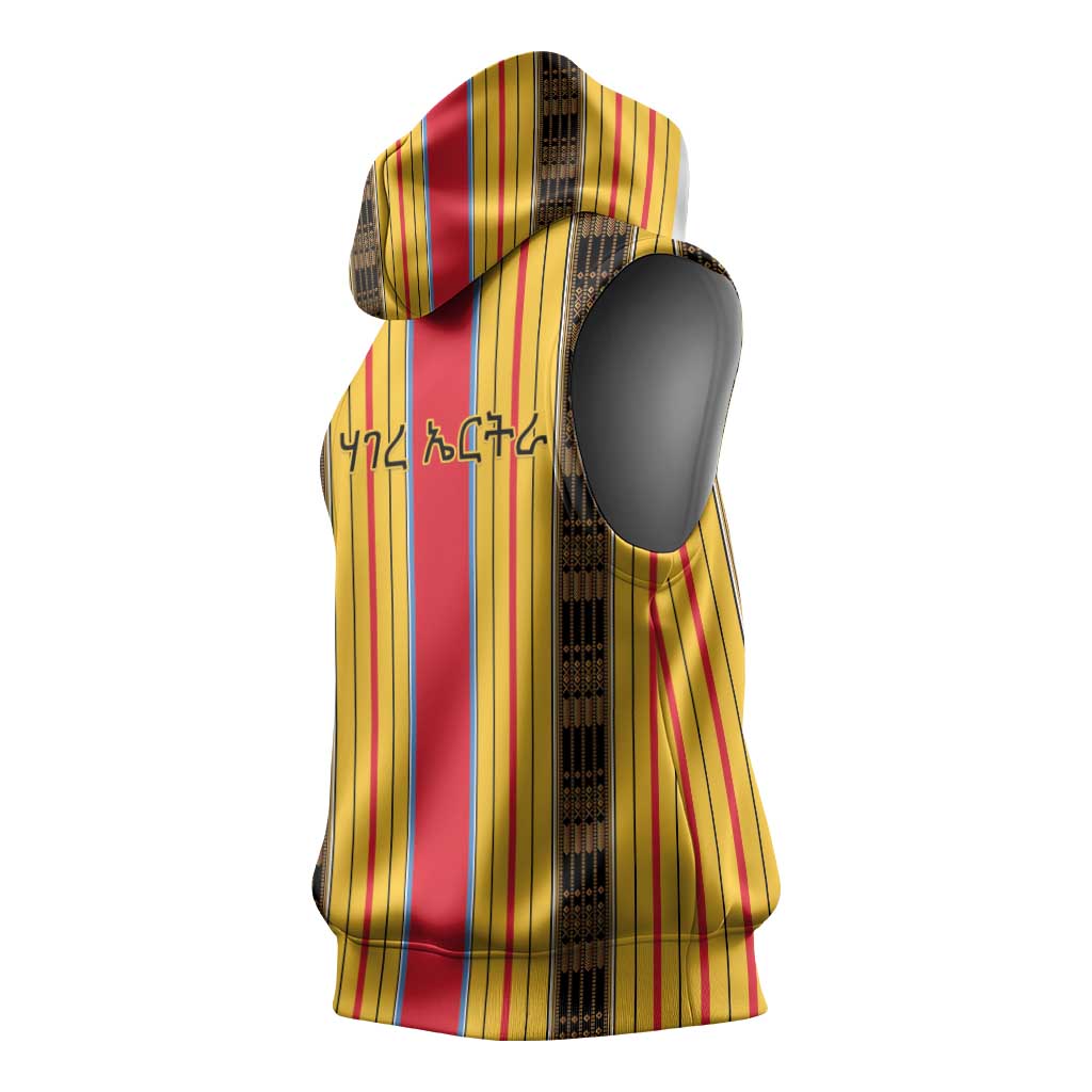 Eritrea Traditional Saho Mix Tilet Pattern Sleeveless Hoodie - African Pride