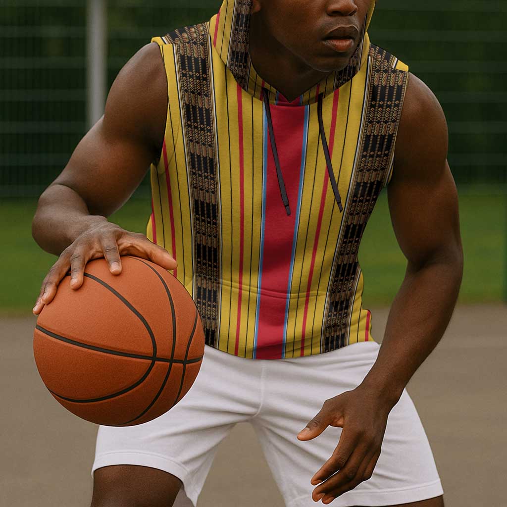 Eritrea Traditional Saho Mix Tilet Pattern Sleeveless Hoodie - African Pride
