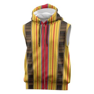 Eritrea Traditional Saho Mix Tilet Pattern Sleeveless Zip Hoodie - African Pride