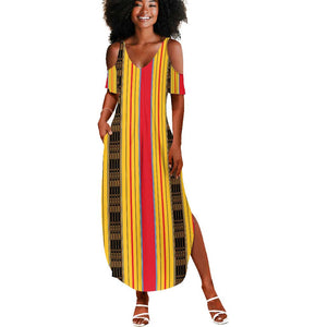Eritrea Traditional Saho Mix Tilet Pattern Summer Maxi Dress
