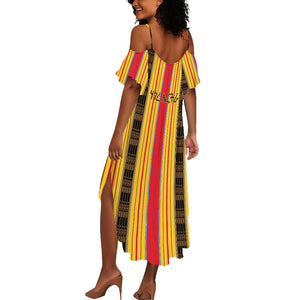 Eritrea Traditional Saho Mix Tilet Pattern Summer Maxi Dress