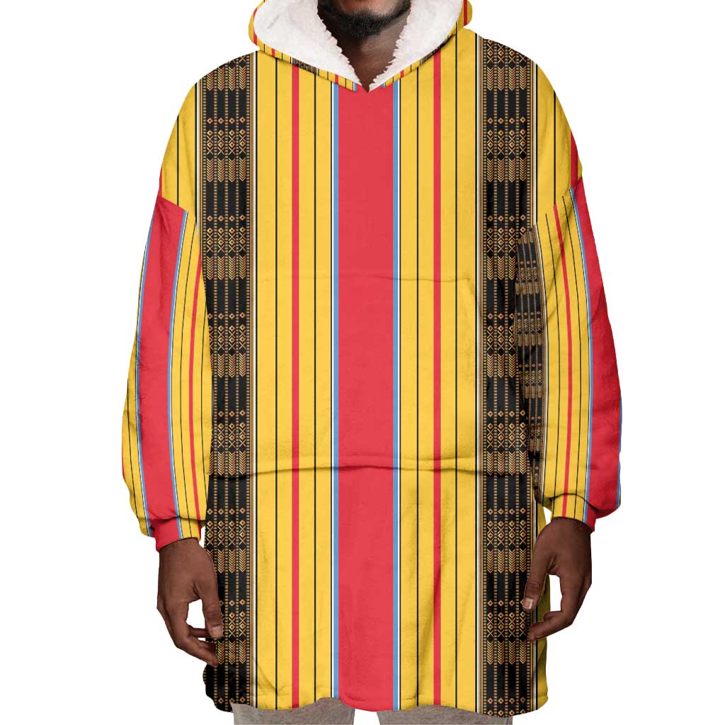 Eritrea Traditional Saho Mix Tilet Pattern Wearable Blanket Hoodie