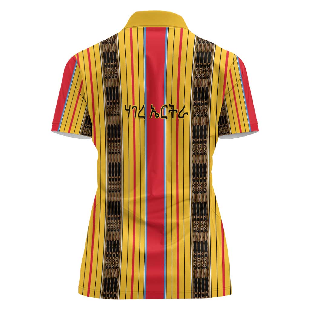 Eritrea Traditional Saho Mix Tilet Pattern Women Polo Shirt
