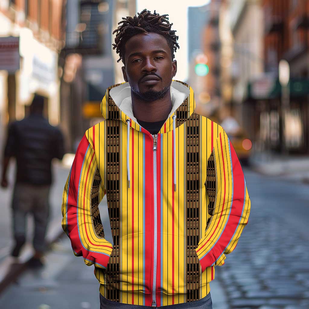 Eritrea Traditional Saho Mix Tilet Pattern Zip Hoodie