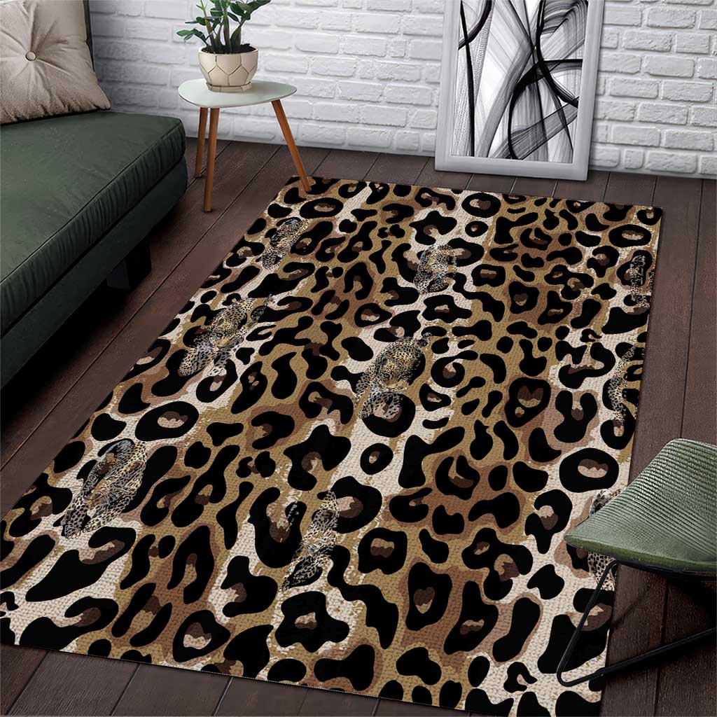 African Leopard Skin Pattern Area Rug