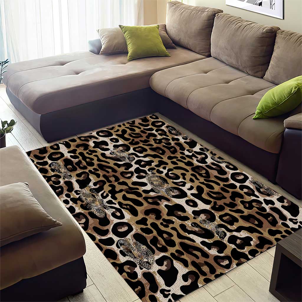 African Leopard Skin Pattern Area Rug