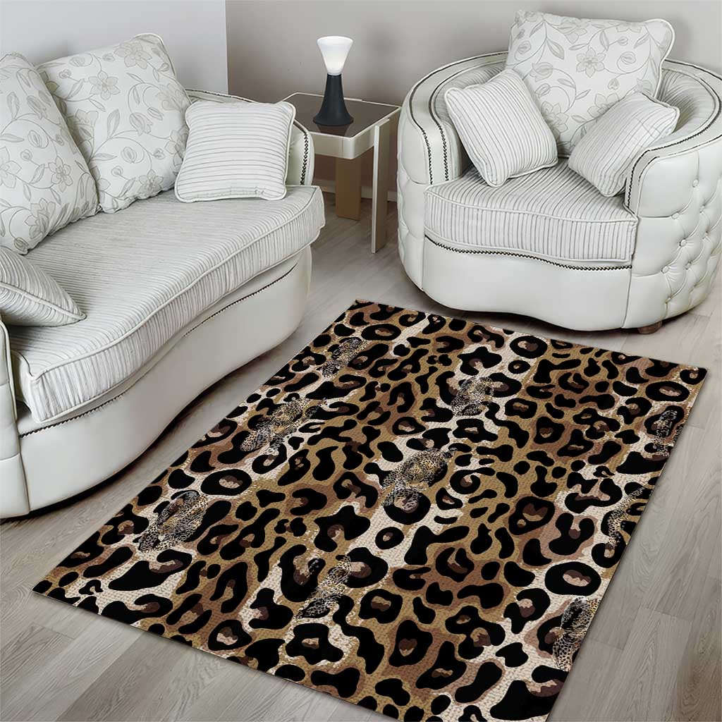 African Leopard Skin Pattern Area Rug