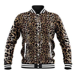 African Leopard Skin Pattern Baseball Jacket