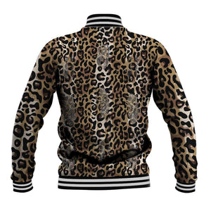 African Leopard Skin Pattern Baseball Jacket