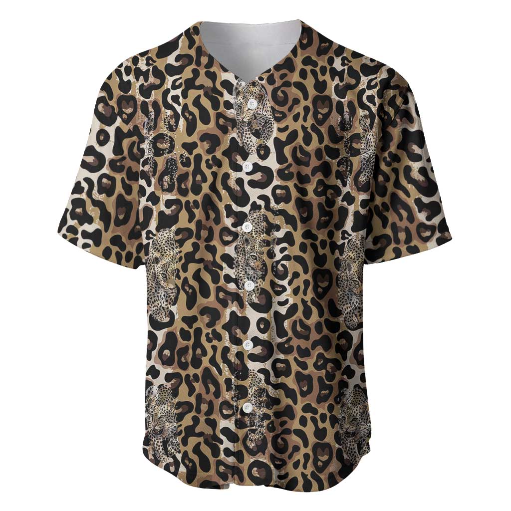 African Leopard Skin Pattern Baseball Jersey