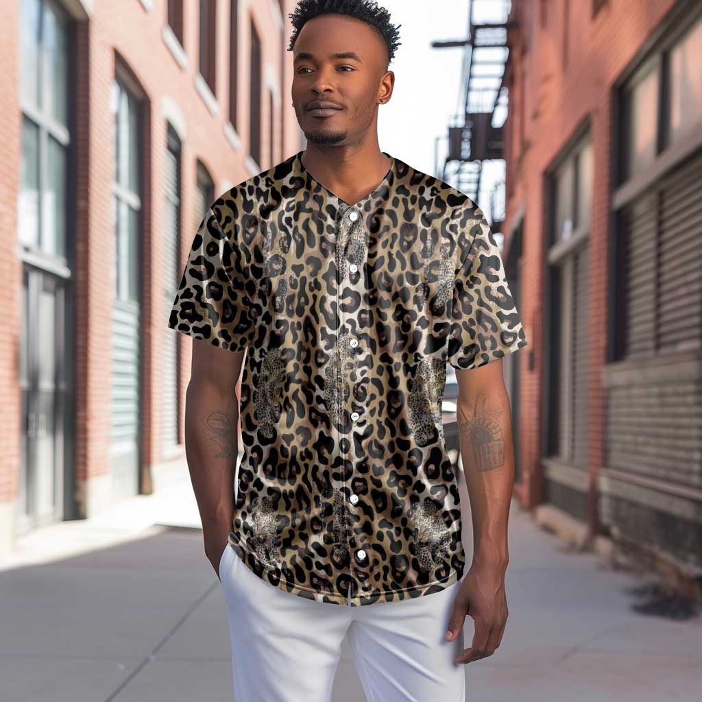 African Leopard Skin Pattern Baseball Jersey