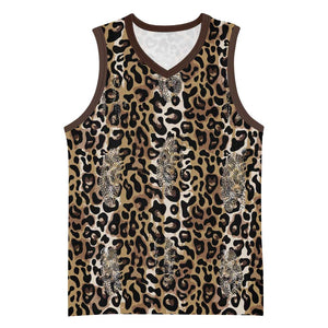 African Leopard Skin Pattern Basketball Jersey - African Pride