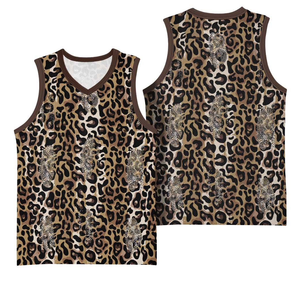 African Leopard Skin Pattern Basketball Jersey - African Pride