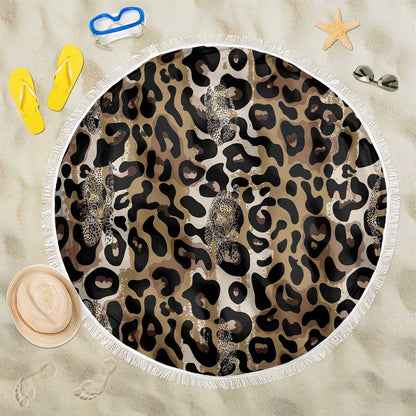 African Leopard Skin Pattern Beach Blanket
