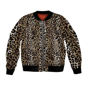 African Leopard Skin Pattern Bomber Jacket