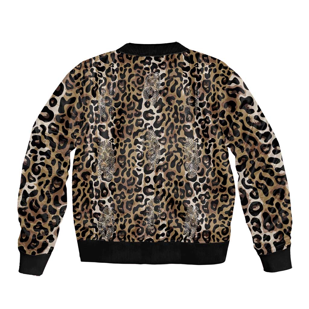 African Leopard Skin Pattern Bomber Jacket