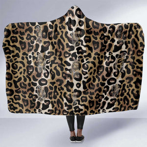 African Leopard Skin Pattern Hooded Blanket