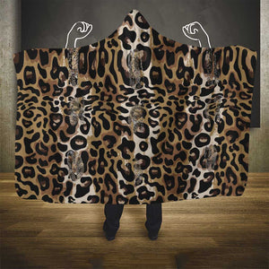 African Leopard Skin Pattern Hooded Blanket