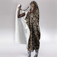 African Leopard Skin Pattern Hooded Blanket