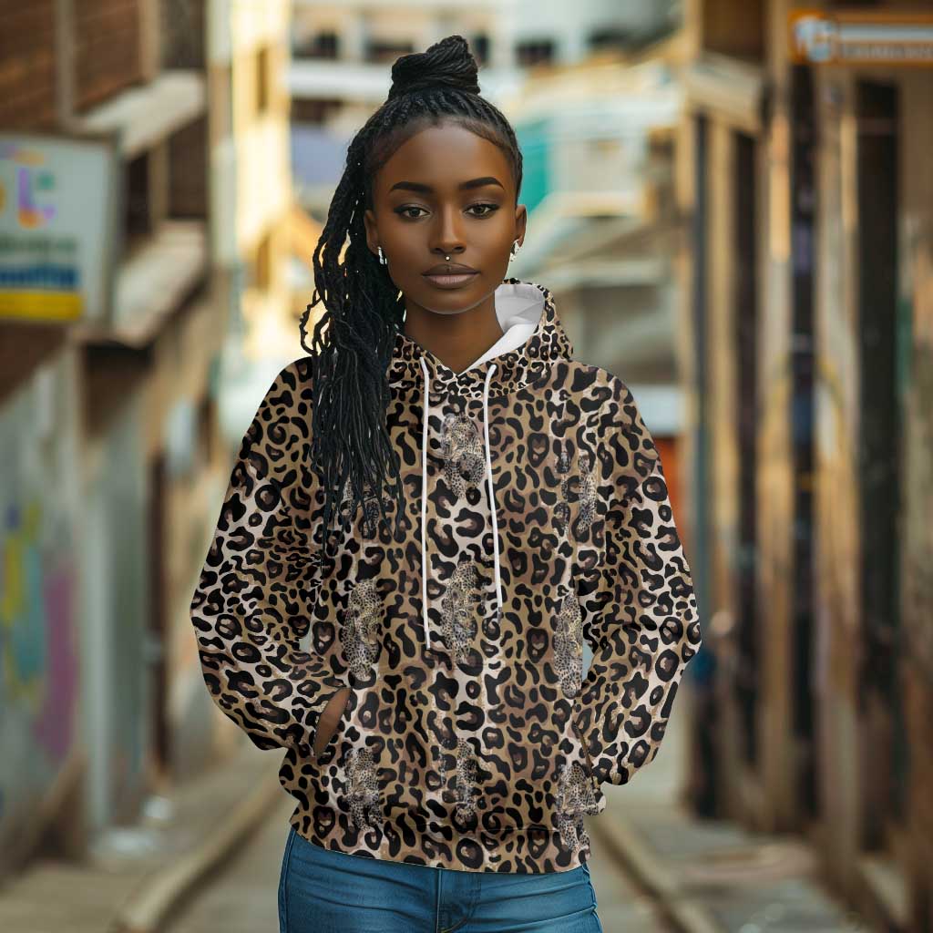African Leopard Skin Pattern Hoodie