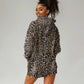 African Leopard Skin Pattern Hoodie Dress