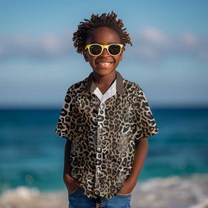 African Leopard Skin Pattern Kid Hawaiian Shirt