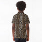 African Leopard Skin Pattern Kid Polo Shirt