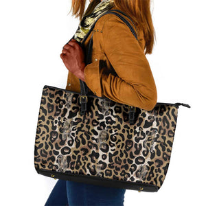 African Leopard Skin Pattern Leather Tote Bag
