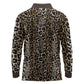 African Leopard Skin Pattern Long Sleeve Polo Shirt