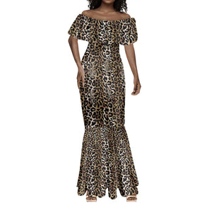 African Leopard Skin Pattern Mermaid Dress
