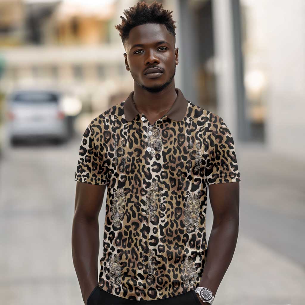 African Leopard Skin Pattern Polo Shirt