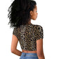 African Leopard Skin Pattern Raglan Cropped T shirt