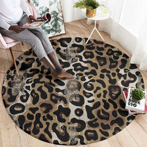 African Leopard Skin Pattern Round Carpet