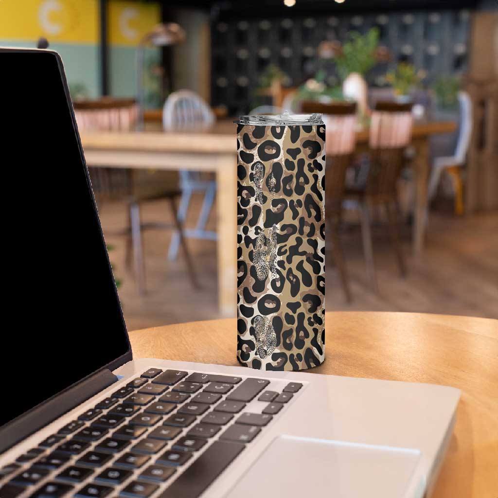 African Leopard Skin Pattern Skinny Tumbler