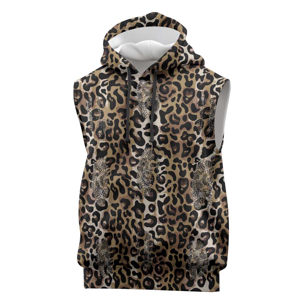 African Leopard Skin Pattern Sleeveless Hoodie - African Pride