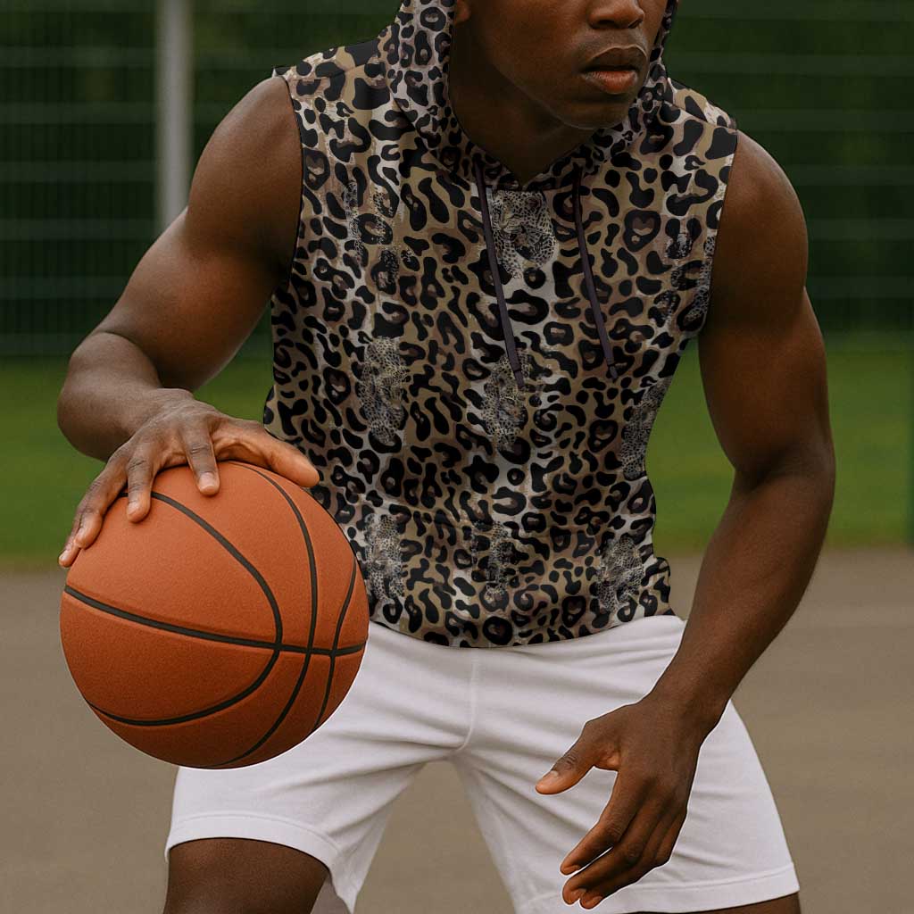 African Leopard Skin Pattern Sleeveless Hoodie - African Pride