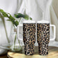 African Leopard Skin Pattern Tumbler With Handle