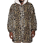 African Leopard Skin Pattern Wearable Blanket Hoodie