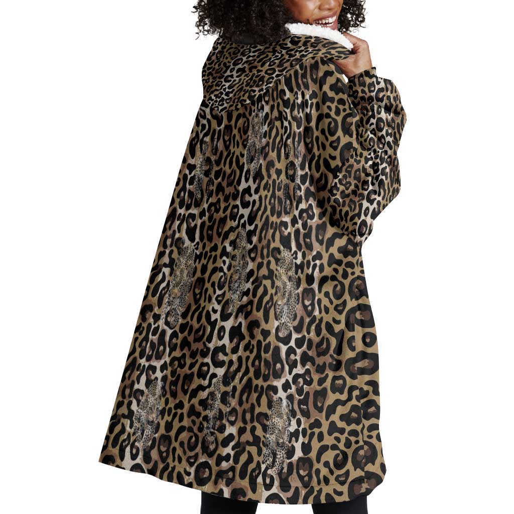 African Leopard Skin Pattern Wearable Blanket Hoodie