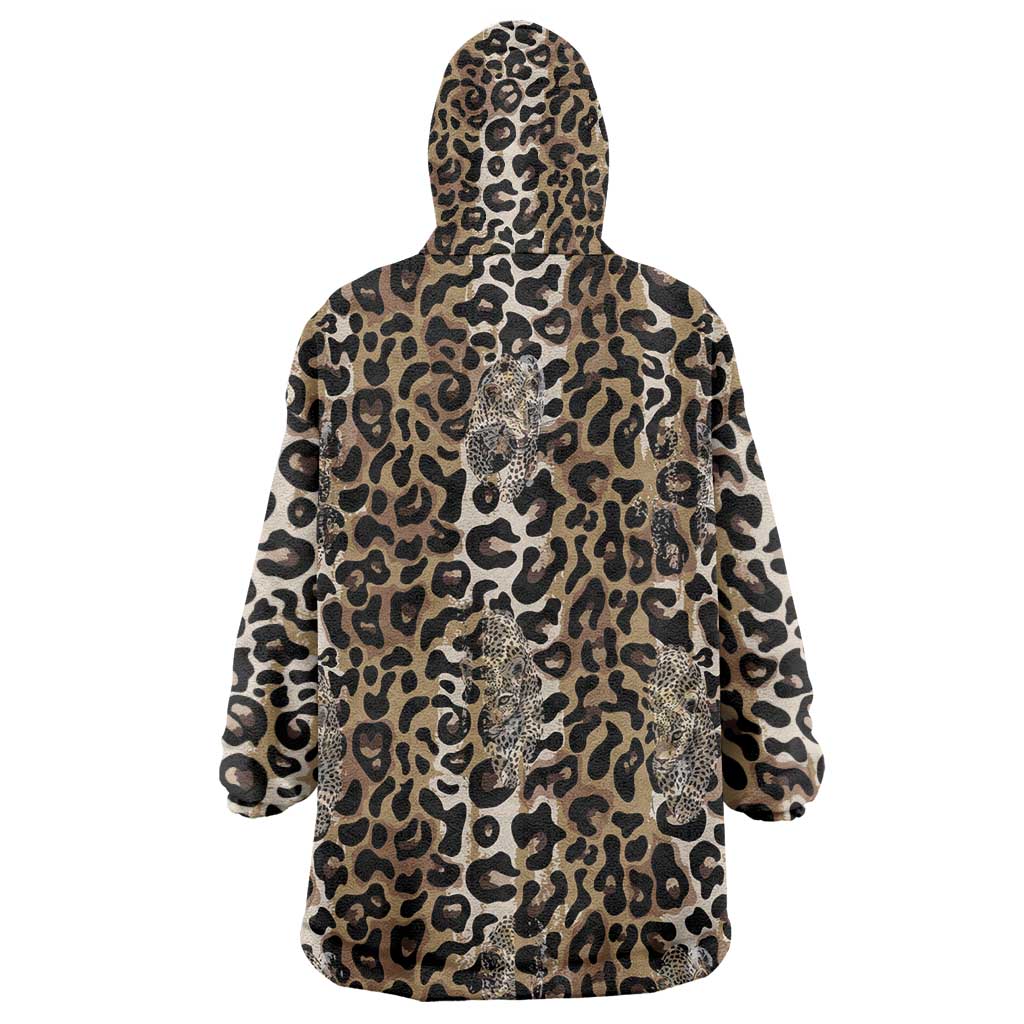 African Leopard Skin Pattern Wearable Blanket Hoodie