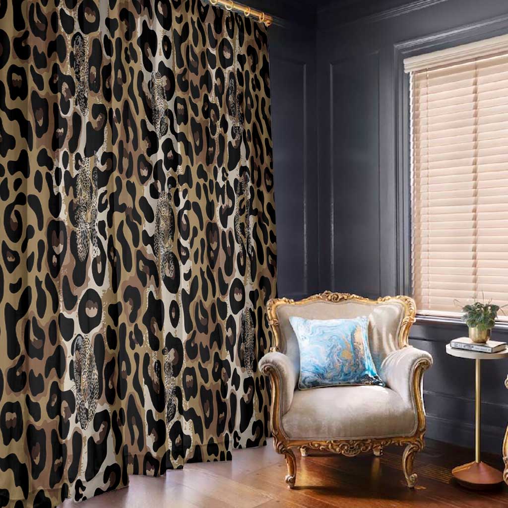 African Leopard Skin Pattern Window Curtain