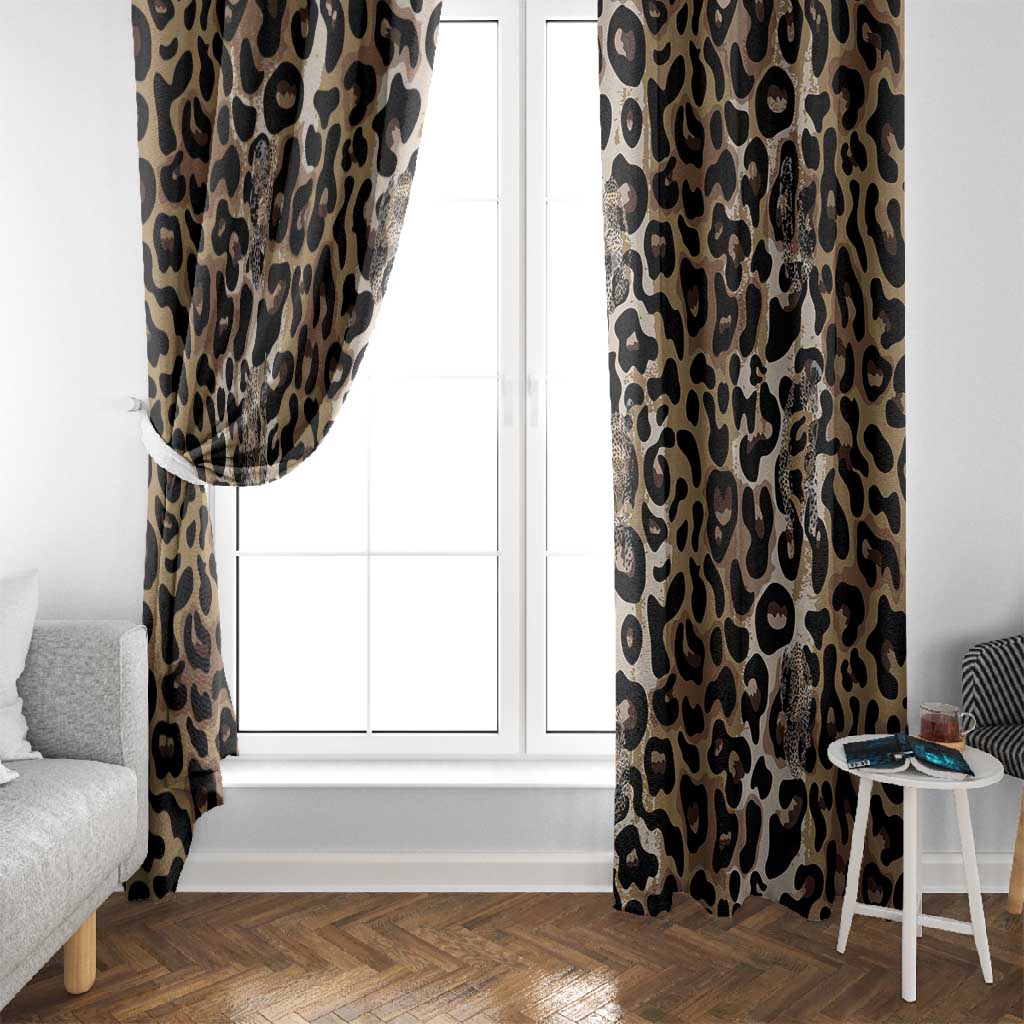 African Leopard Skin Pattern Window Curtain