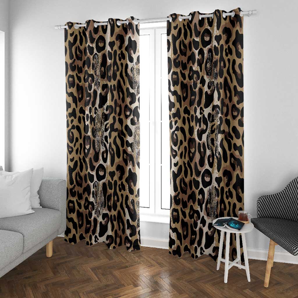 African Leopard Skin Pattern Window Curtain