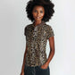 African Leopard Skin Pattern Women Polo Shirt