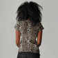 African Leopard Skin Pattern Women V-Neck T-Shirt