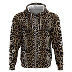 African Leopard Skin Pattern Zip Hoodie