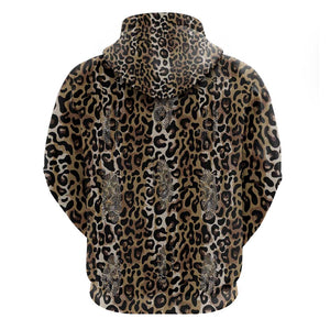 African Leopard Skin Pattern Zip Hoodie