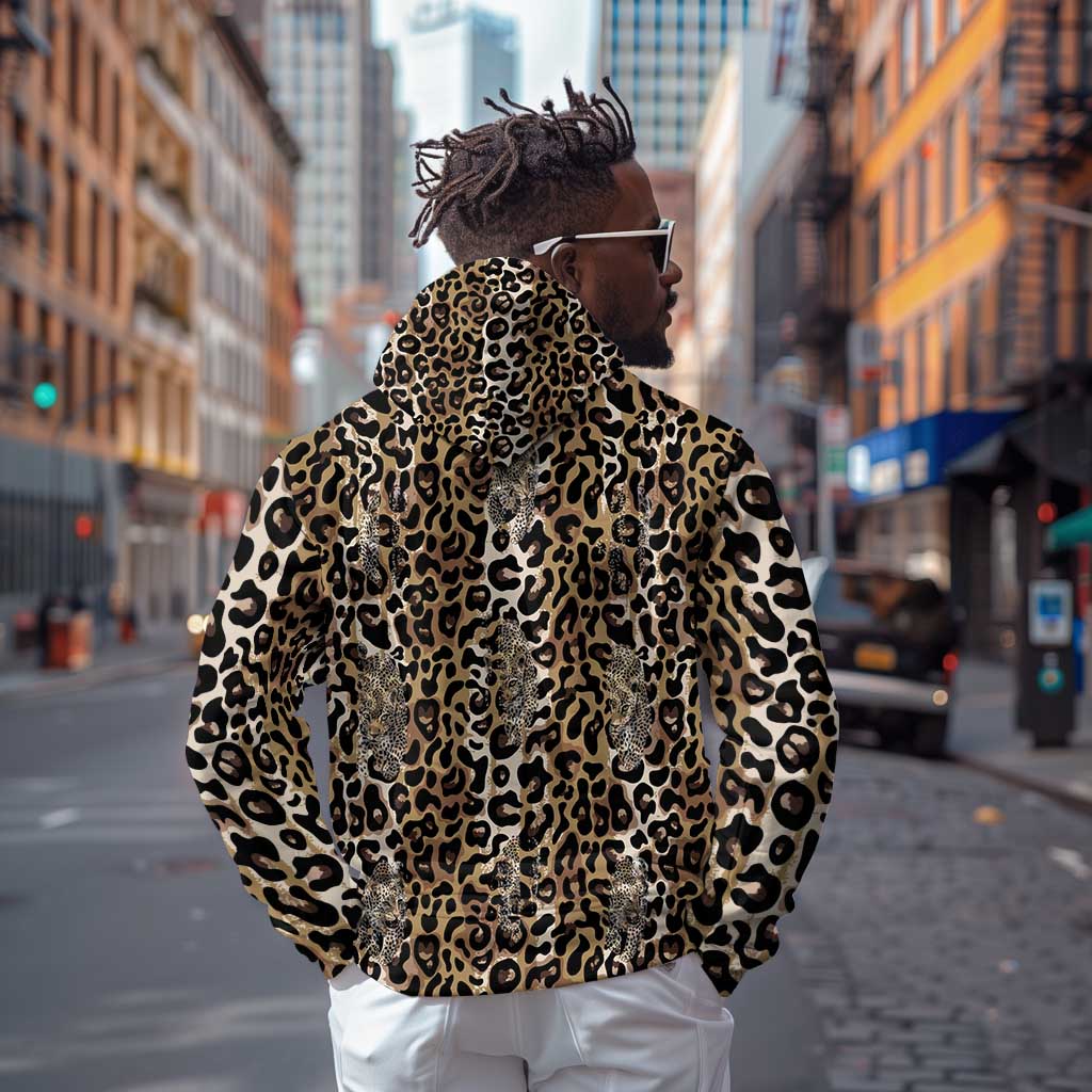 African Leopard Skin Pattern Zip Hoodie